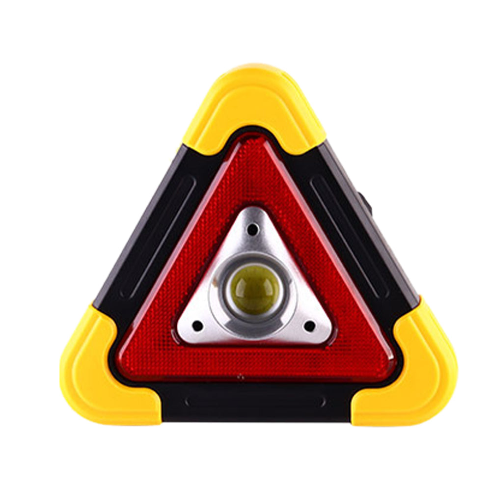 Triangle Warning Sign with LED Work Light - Roadside Safety Alarm