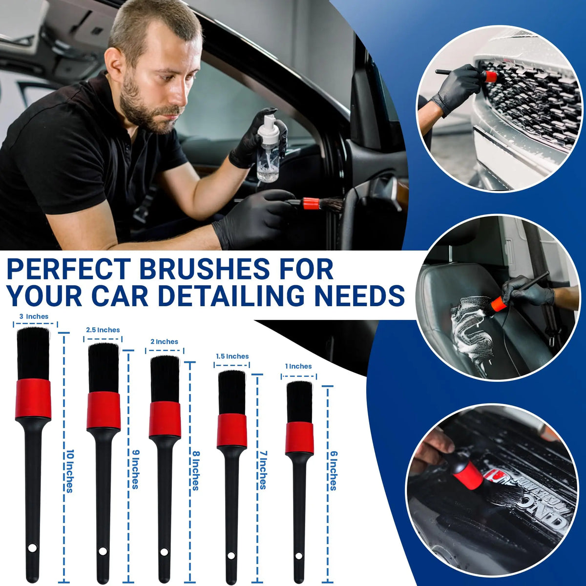 Car Detailing Brush Set - Interior & Exterior Cleaning Kit, 20/23pcs