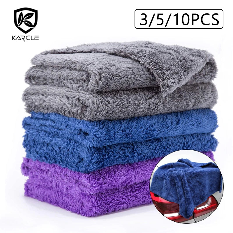 350GSM Microfiber Car Wash Towel - Soft Edgeless Cleaning, Drying & Polishing Cloth, 40x40cm