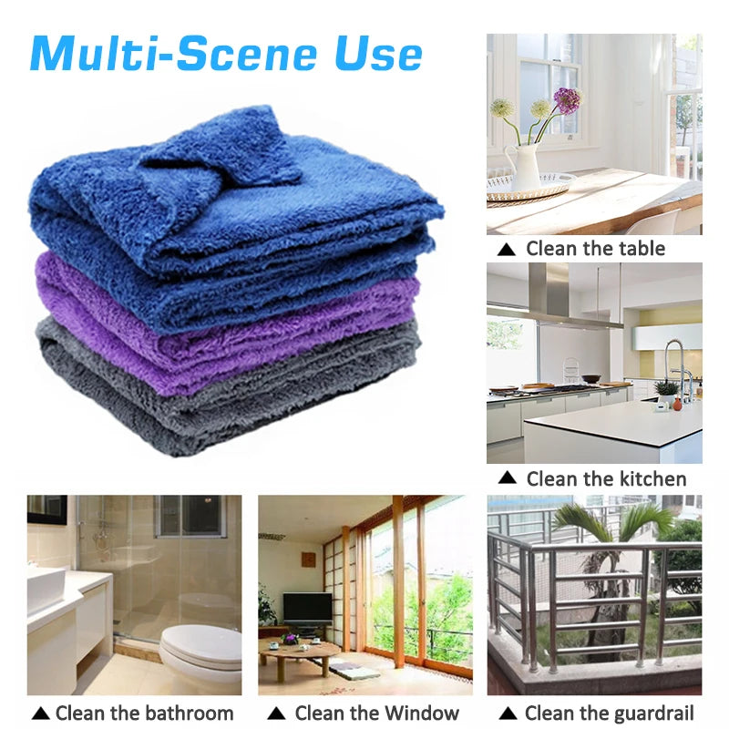 350GSM Microfiber Car Wash Towel - Soft Edgeless Cleaning, Drying & Polishing Cloth, 40x40cm