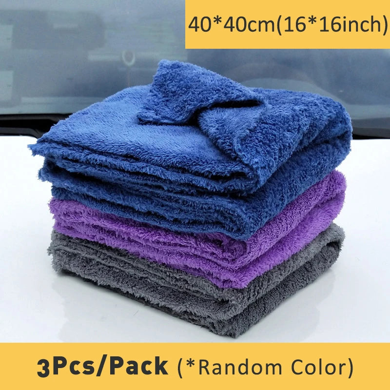 350GSM Microfiber Car Wash Towel - Soft Edgeless Cleaning, Drying & Polishing Cloth, 40x40cm
