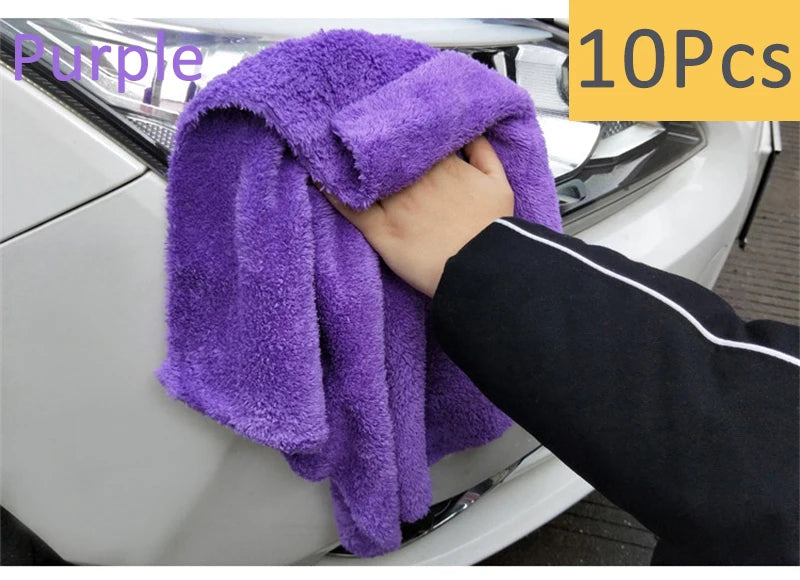 350GSM Microfiber Car Wash Towel - Soft Edgeless Cleaning, Drying & Polishing Cloth, 40x40cm