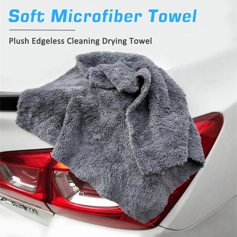 350GSM Microfiber Car Wash Towel - Soft Edgeless Cleaning, Drying & Polishing Cloth, 40x40cm