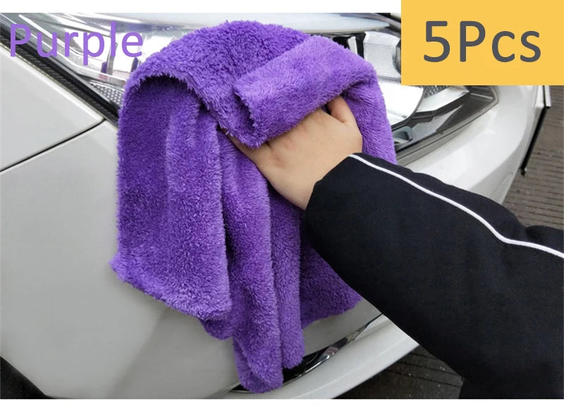 350GSM Microfiber Car Wash Towel - Soft Edgeless Cleaning, Drying & Polishing Cloth, 40x40cm