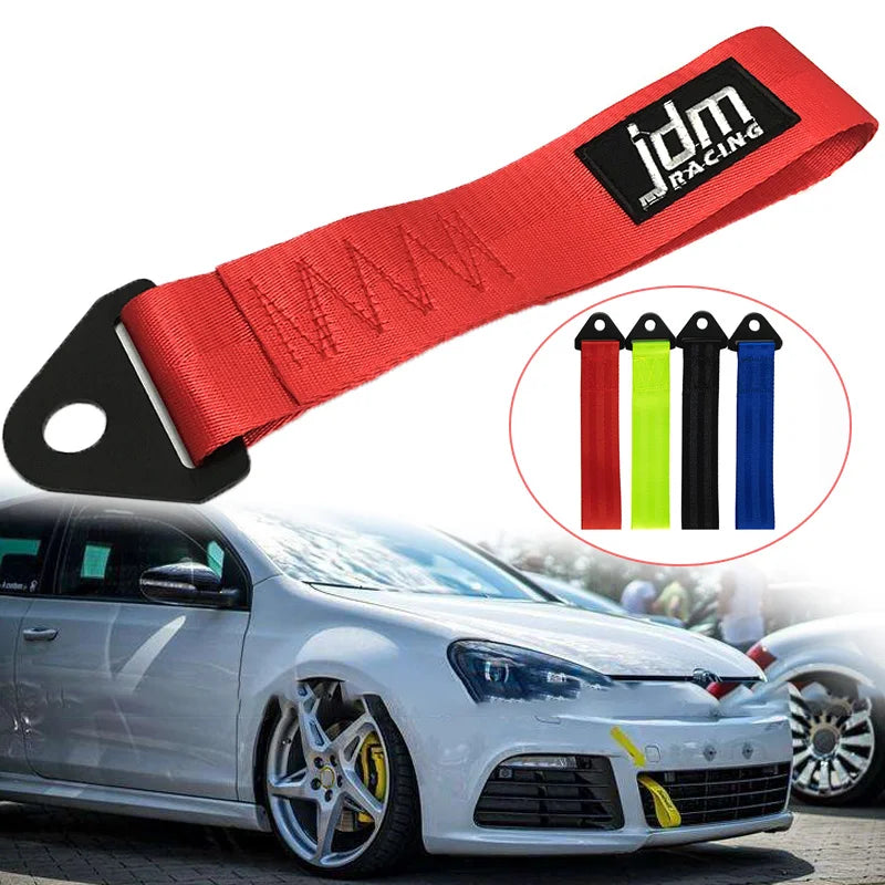 JDM Racing Nylon Tow Strap – Front & Rear Bumper Towing Rope