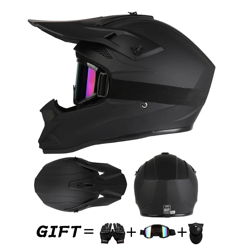 Off-Road Motorcycle Helmet - Full Face Rally Helmet with Goggles