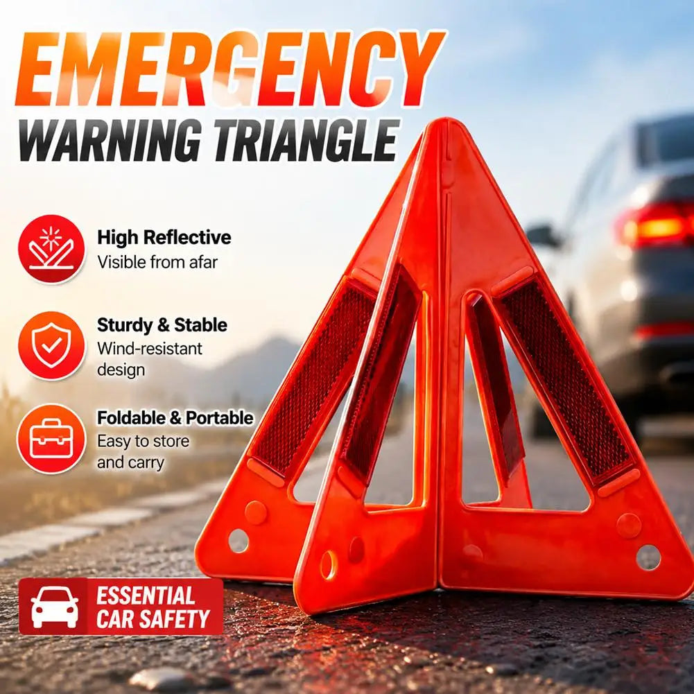 Emergency Warning Triangle - High Visibility Roadside Safety Sign
