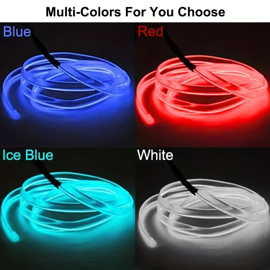 5m Neon EL Wire Car Interior Ambient Lighting Strip – Flexible USB LED Light Kit