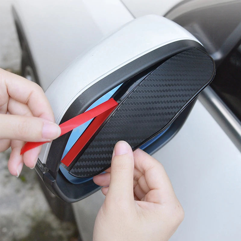 2Pcs Carbon Fiber Car Mirror Rain Eyebrow – Rearview Mirror Rain Shield