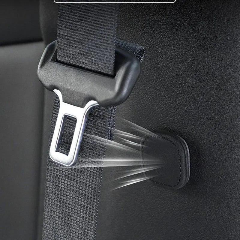 2Pcs Magnetic Car Seat Belt Clip Holder – PU Leather Seatbelt Stopper