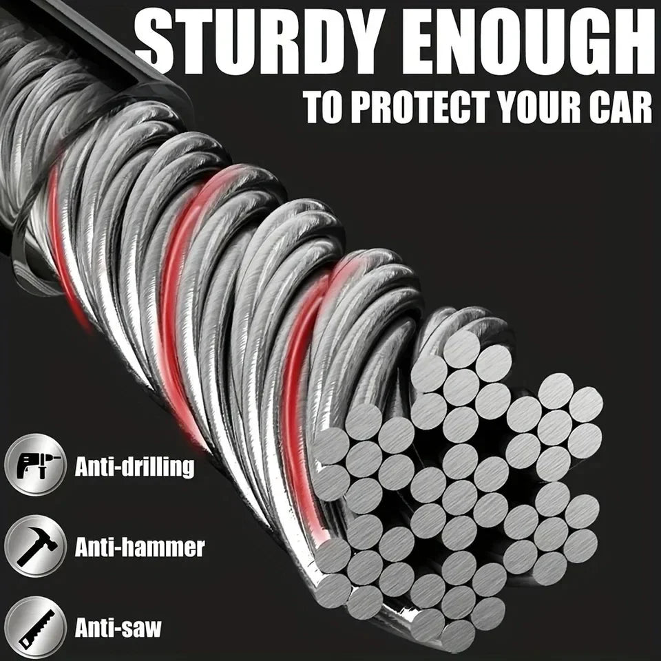 Car Steering Wheel Lock – Anti-Theft Steel Cable Security Device