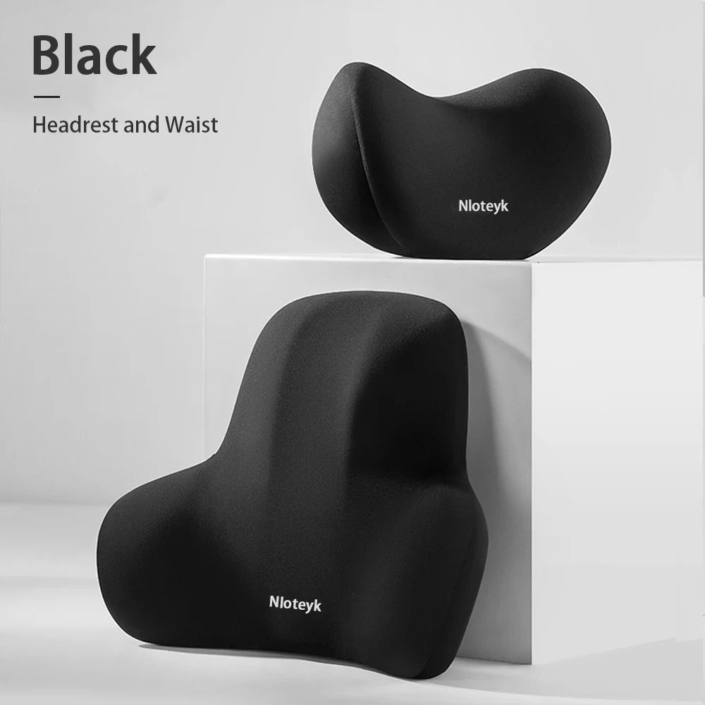 Memory Foam Car Neck Pillow – Breathable Headrest Cushion for Lumbar & Neck Support