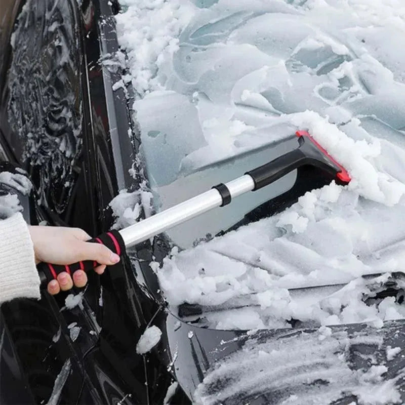 Extendable Aluminum Ice Scraper & Snow Brush for Car Windshields