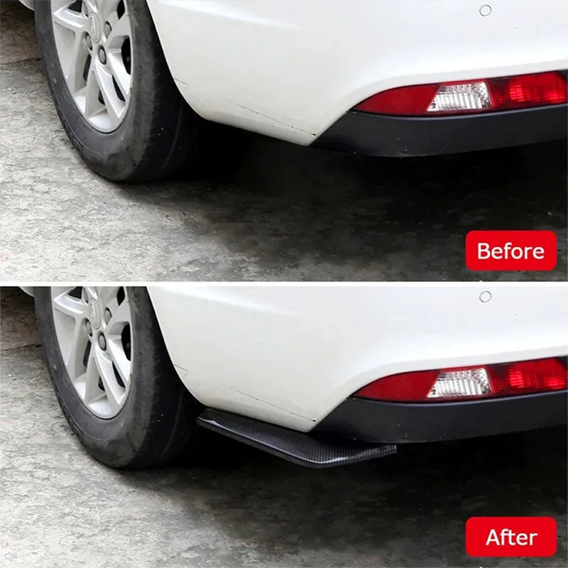 2Pcs Universal Car Rear Bumper Lip Diffuser Splitter – Carbon Fiber Scratch Protector