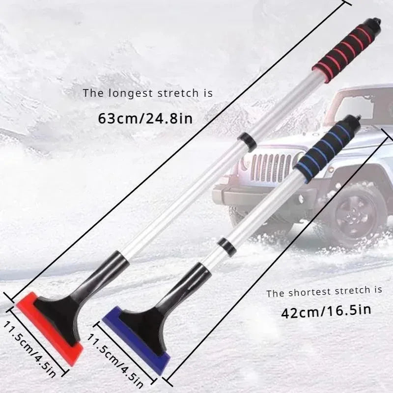 Extendable Aluminum Ice Scraper & Snow Brush for Car Windshields