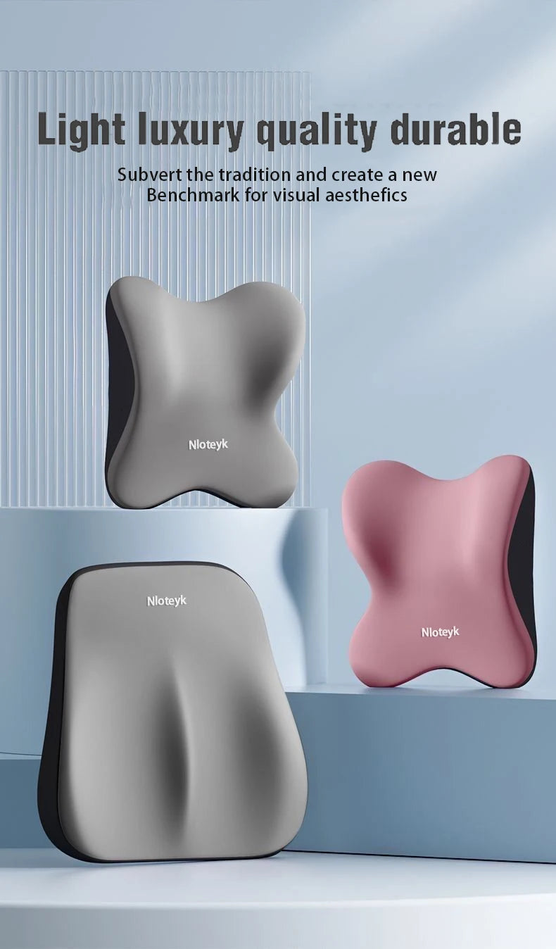 Memory Foam Car Headrest & Lumbar Support Pillow