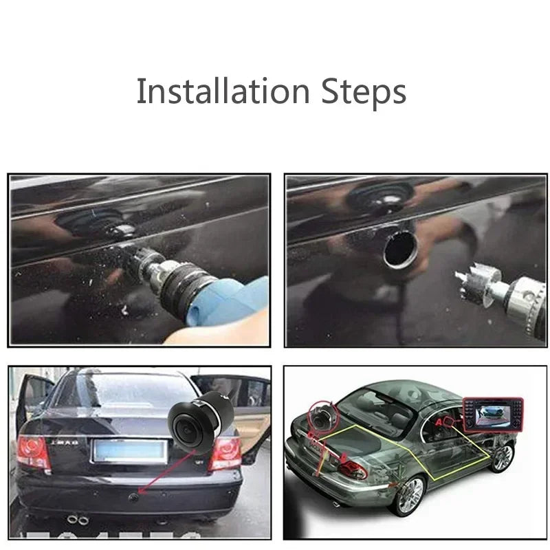 HD Night Vision Waterproof Rear View Backup Camera with Reversing Guidelines