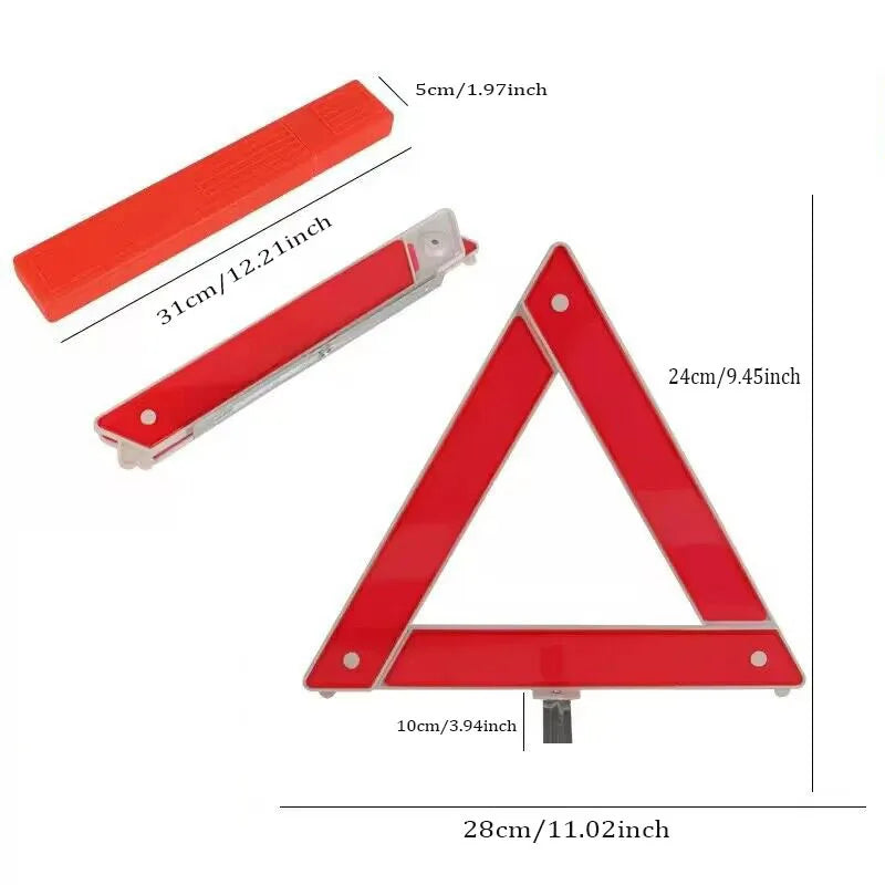 Safety Warning Triangle Car Emergency Kit - Reflective Roadside Sign