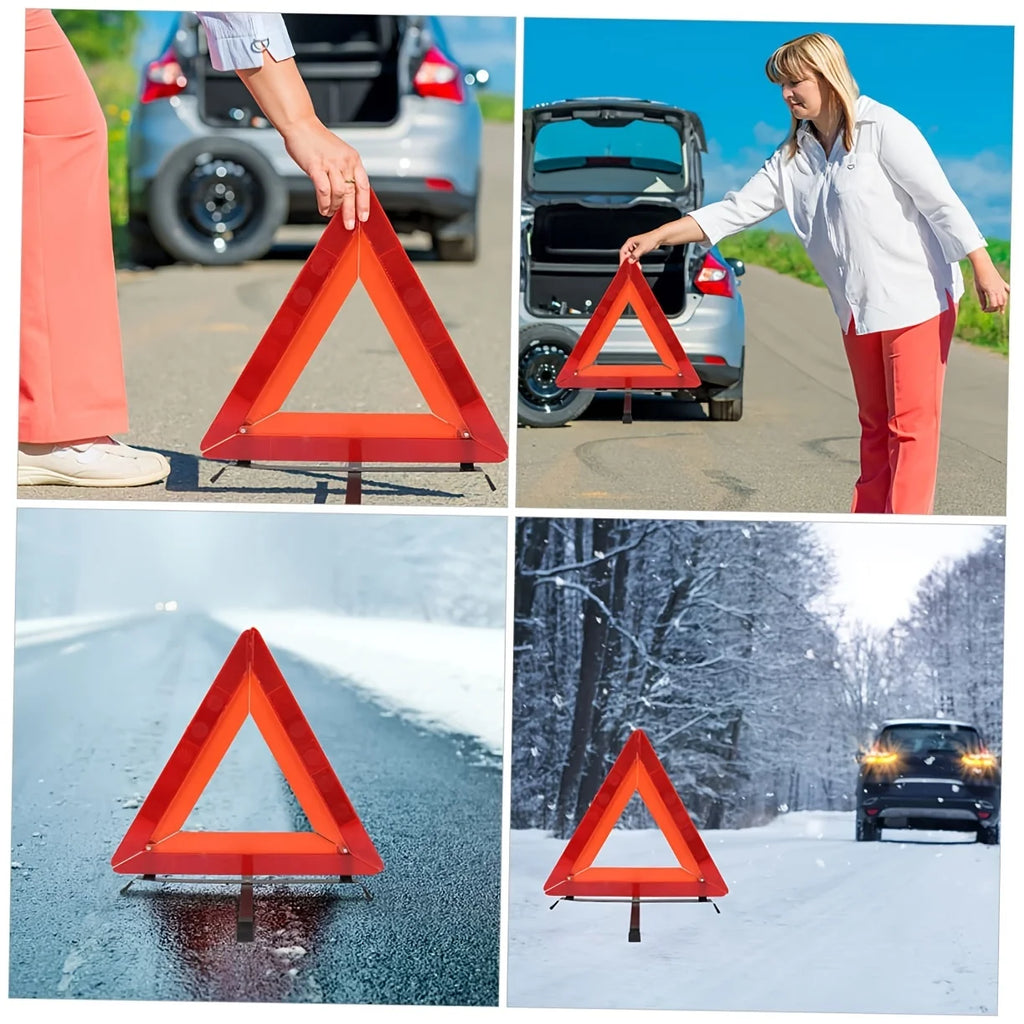 Safety Warning Triangle Car Emergency Kit - Reflective Roadside Sign