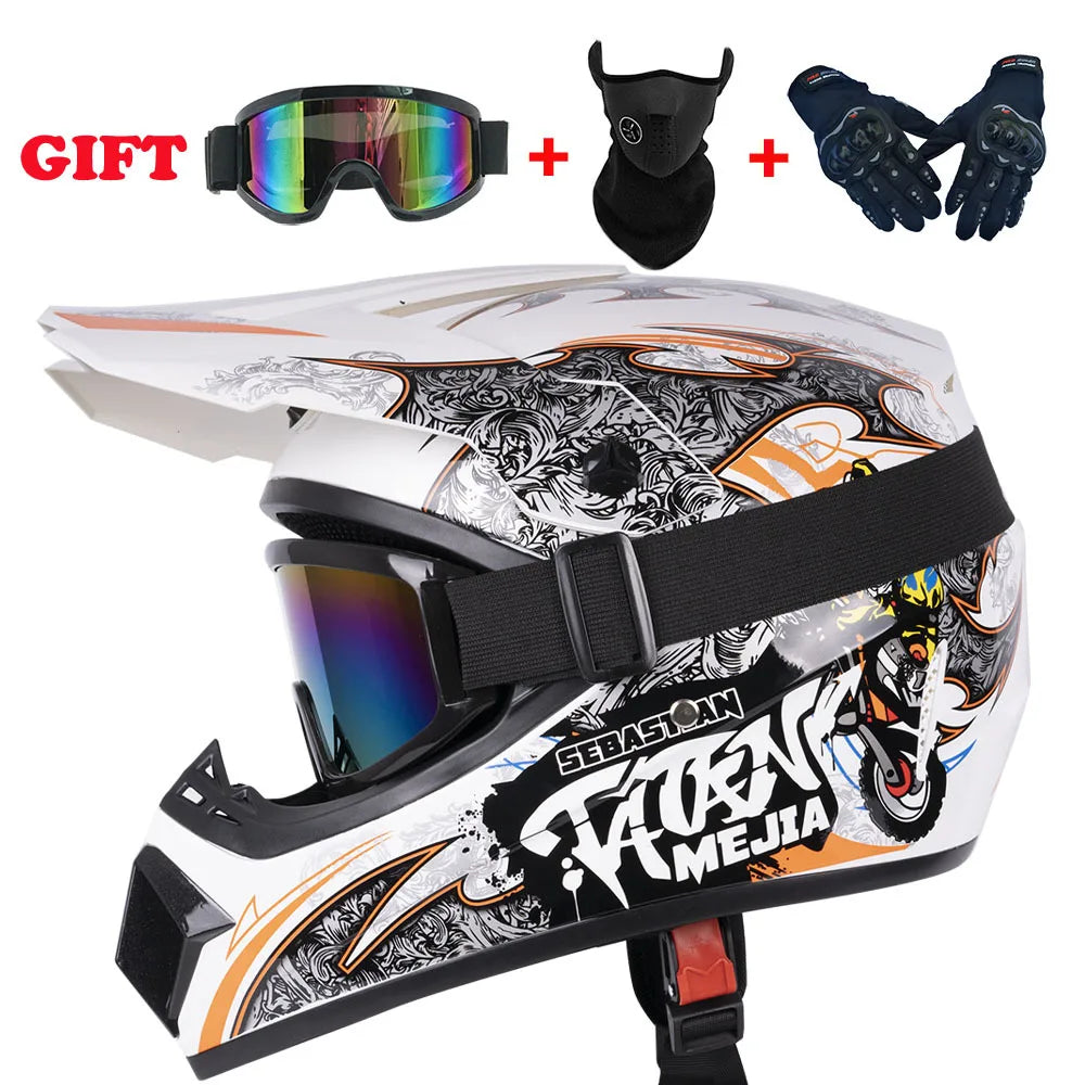 Youth Motorcycle Helmet - Off-Road Dirt Bike ATV DOT Certified