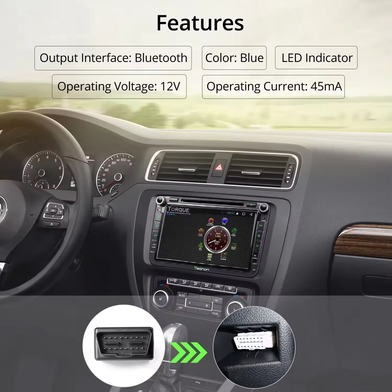 Wireless Bluetooth OBD2 Scanner ELM327 V1.5 – Car Engine Diagnostic Tool for iOS & Android