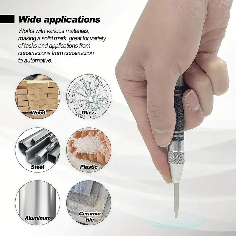 Automatic Center Punch – Spring-Loaded Hole Marker for Wood & Metal