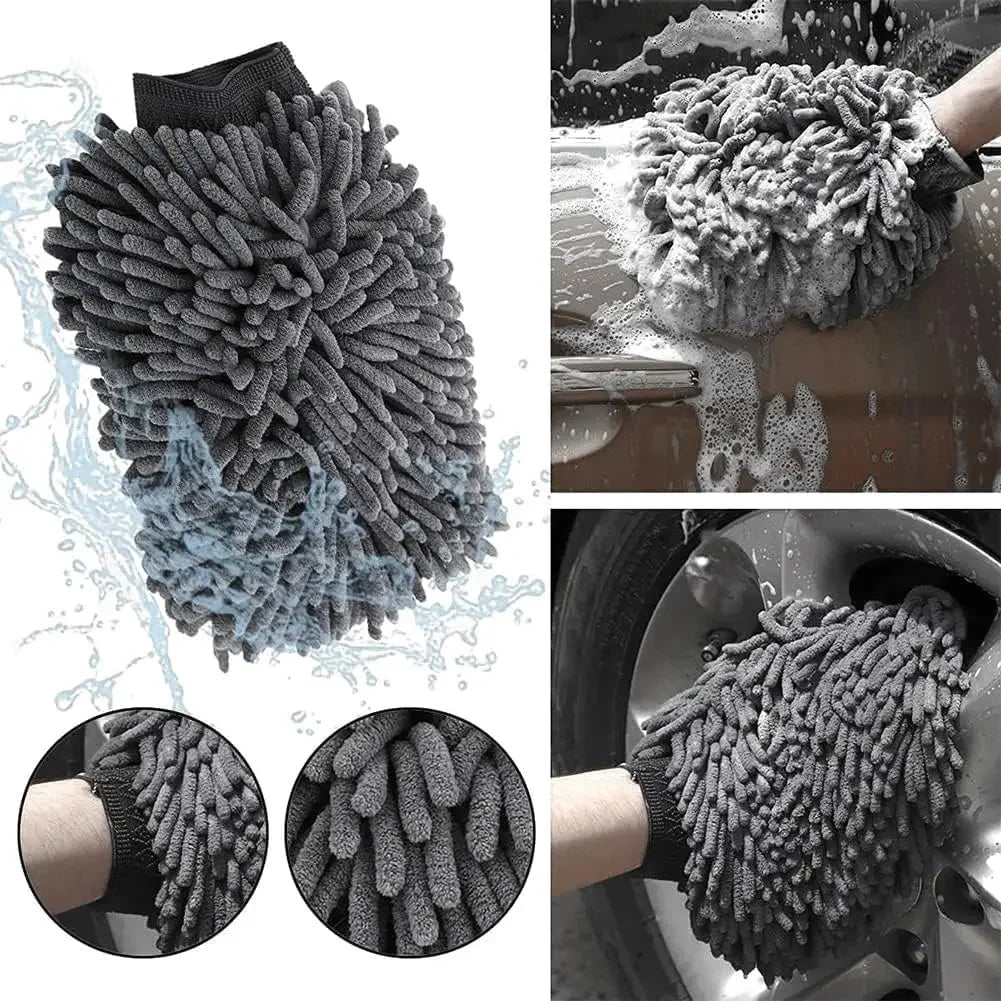 Car Wash Detailing Kit - Collapsible Bucket, Wash Mitt, Towels & Tire Brush Set