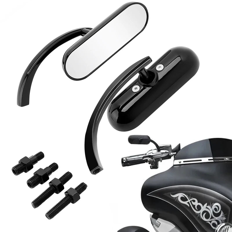 Motorcycle Side Mirrors - Universal Mirror Set for Harley Touring, Dyna, Softail & Sportster