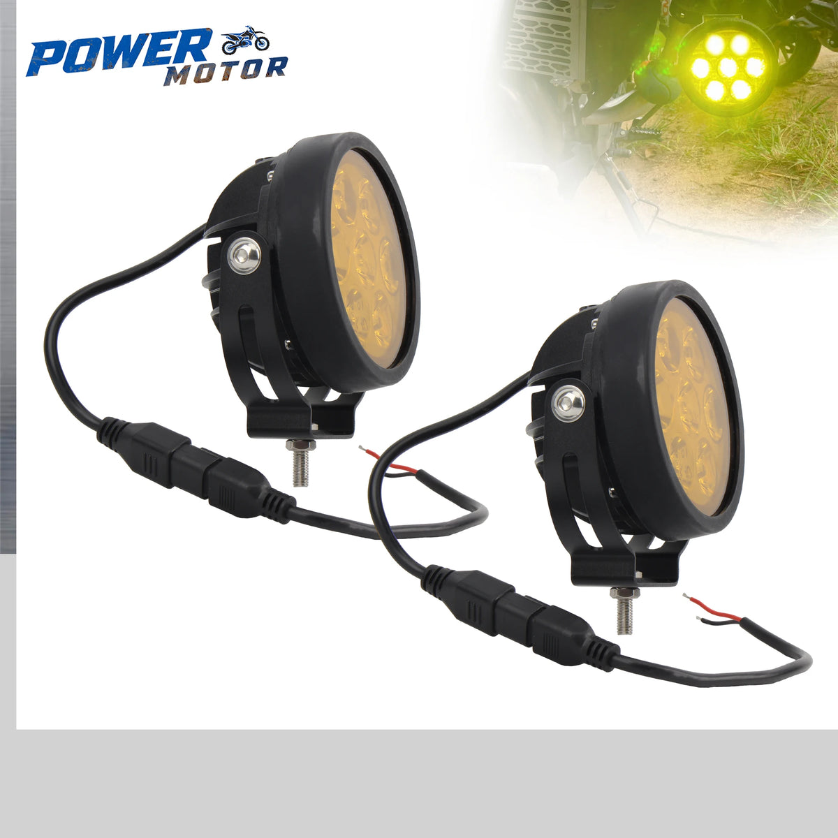 Motorcycle LED Spotlights - 4.5" ATV UTV Off-Road Auxiliary Driving Lights