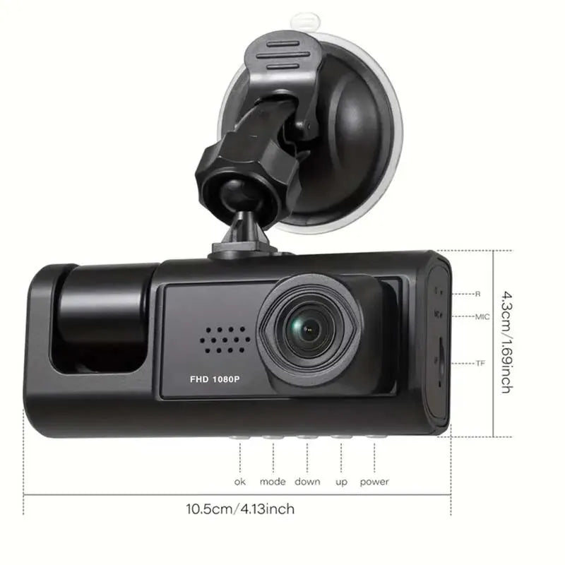 1080P Dual Dash Cam - Front & Inside Car Camera with IR Night Vision, Loop Recording, Wide Angle