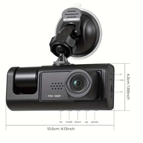 1080P Dual Dash Cam - Front & Inside Car Camera with IR Night Vision, Loop Recording, Wide Angle