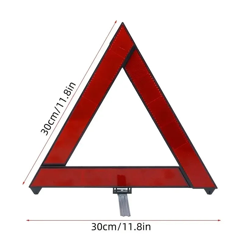 Car Emergency Warning Triangle with Reflective Safety Vest - Roadside Breakdown Kit