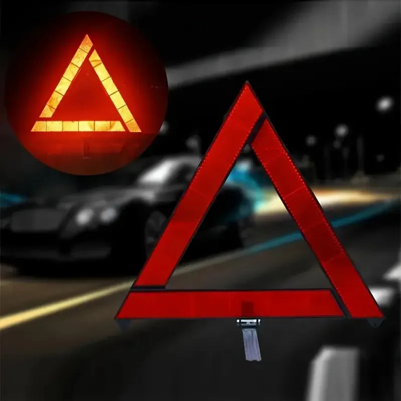Car Emergency Warning Triangle with Reflective Safety Vest - Roadside Breakdown Kit
