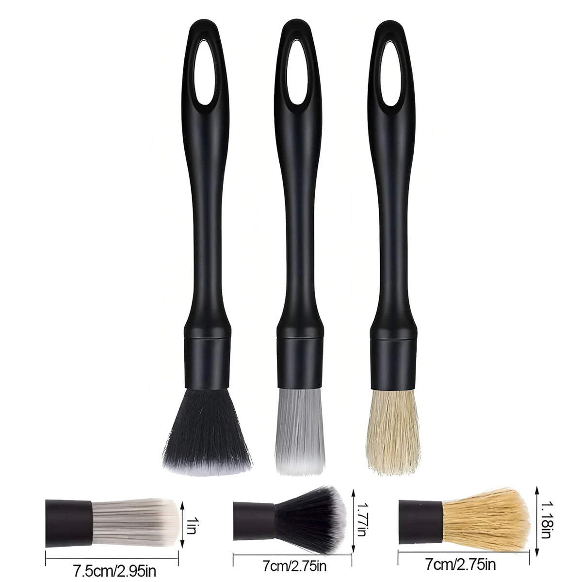 Car Cleaning Brush Set - Interior Detailing & Dust Brushes