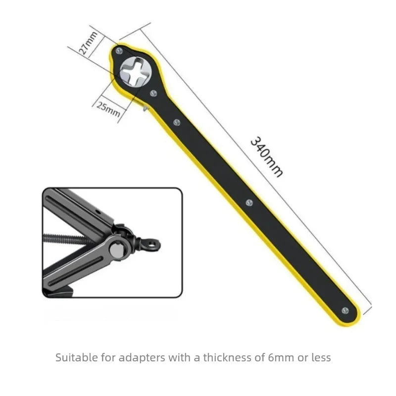 Labor-Saving Scissor Jack Ratchet Wrench - Garage Tire Lug Wrench Tool