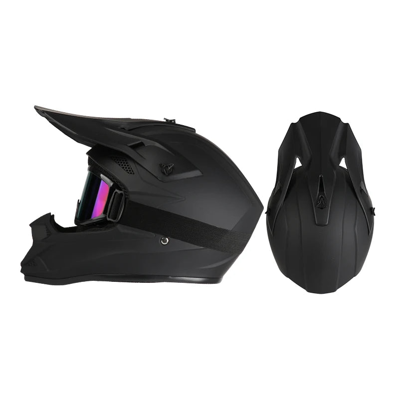 Off-Road Motorcycle Helmet - Full Face Rally Helmet with Goggles