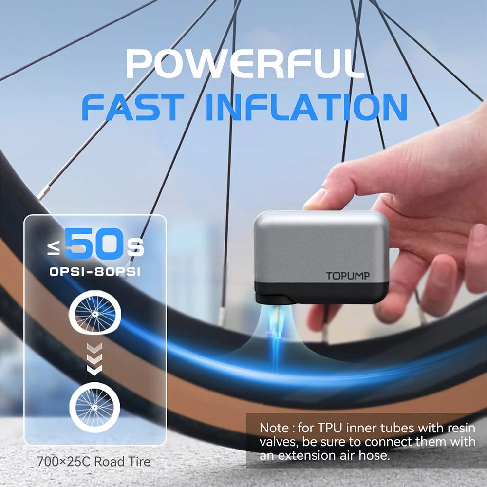 TOPUMP TB2 PRO Portable 120PSI Electric Tire Inflator – Air Pump for Cars, Bikes & Motorcycles