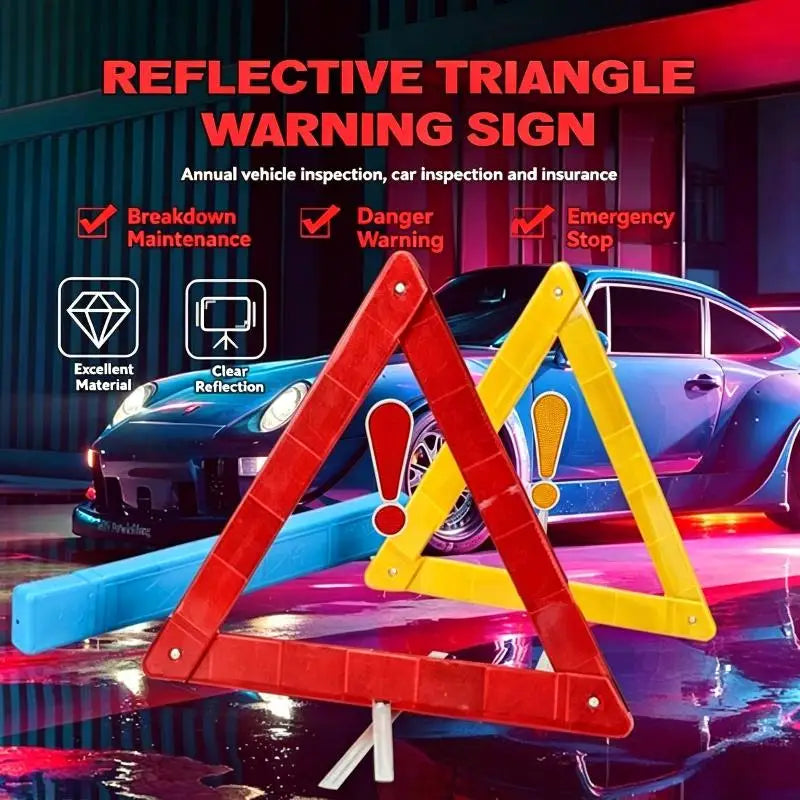 Warning Triangle Kit - Foldable Roadside Emergency Set