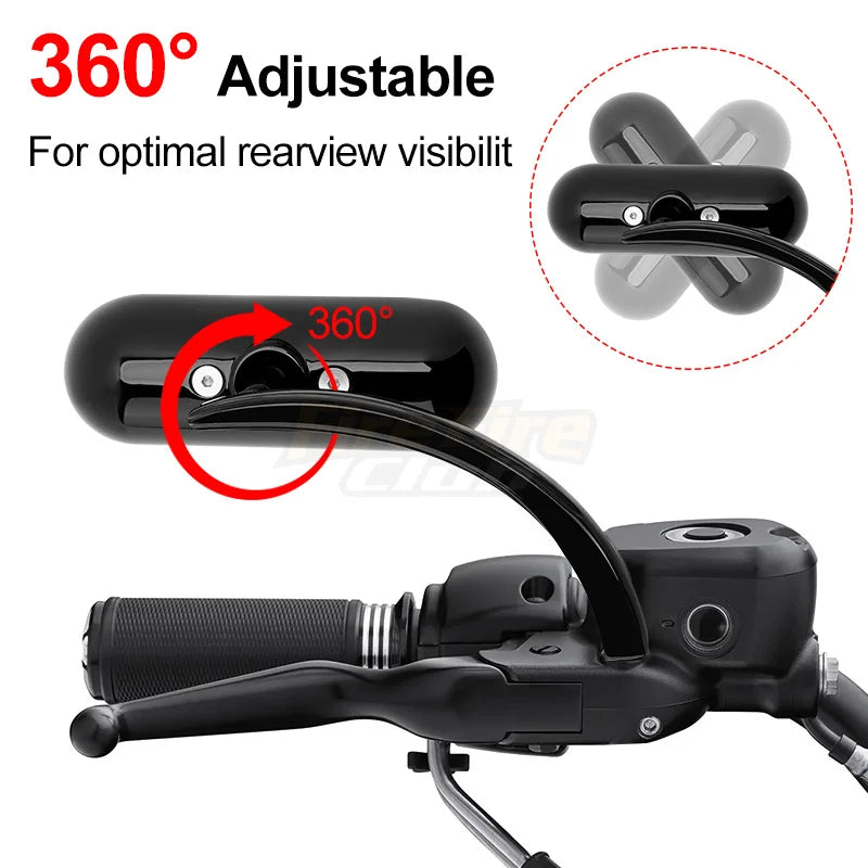 Motorcycle Side Mirrors - Universal Mirror Set for Harley Touring, Dyna, Softail & Sportster