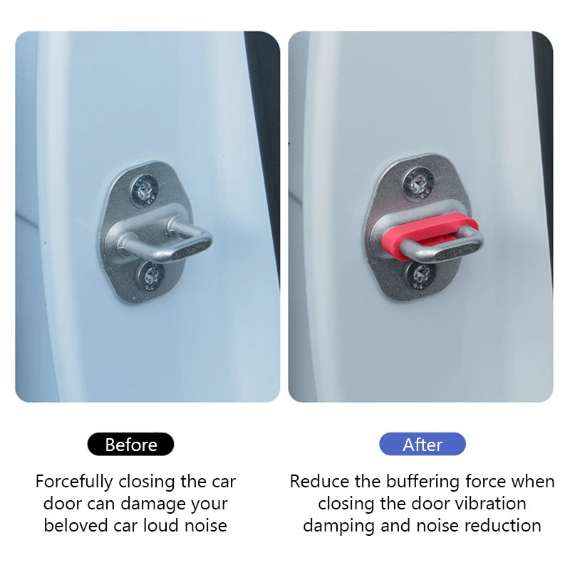 4Pcs Car Door Shock Absorber Buffer – Soundproof Anti-Vibration Pad