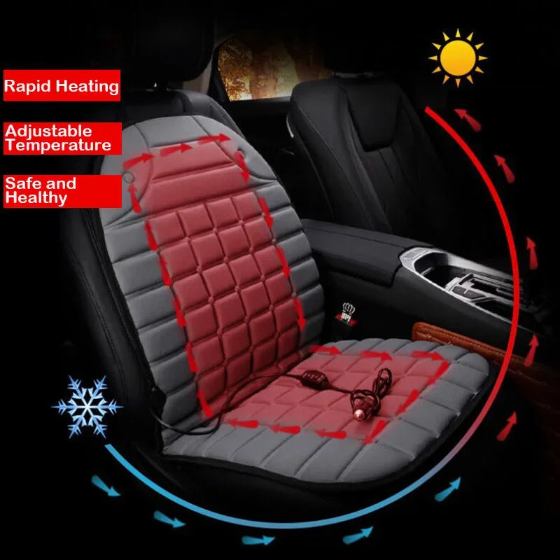 12V Heated Car Seat Cushion - Fast Warming, Adjustable Temperature