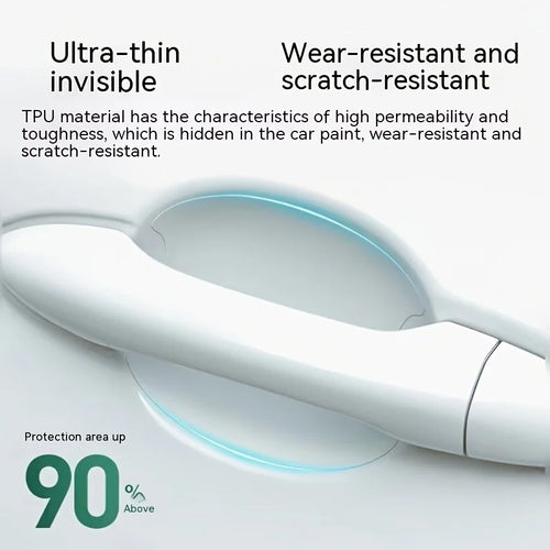 8PCS Clear TPU Car Door Handle Cup Protector | Anti-Scratch Paint Protection Film