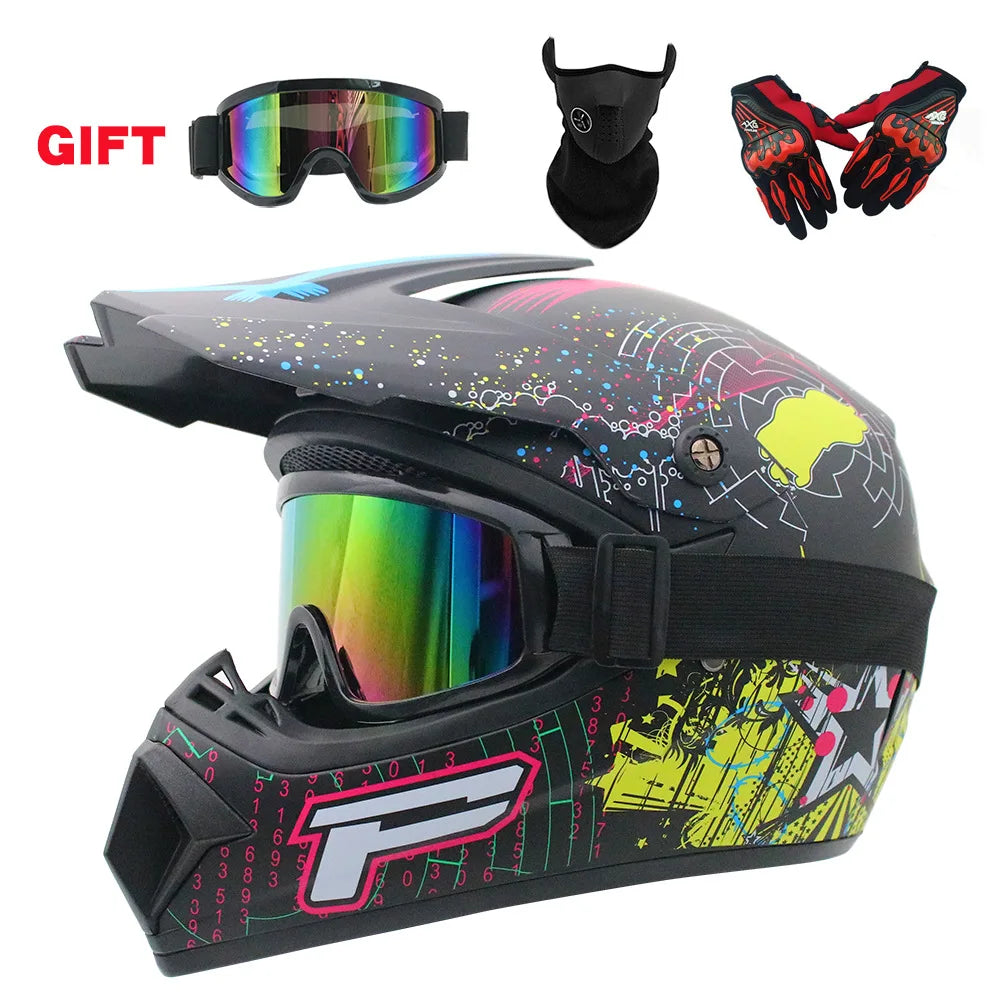 Youth Motorcycle Helmet - Off-Road Dirt Bike ATV DOT Certified