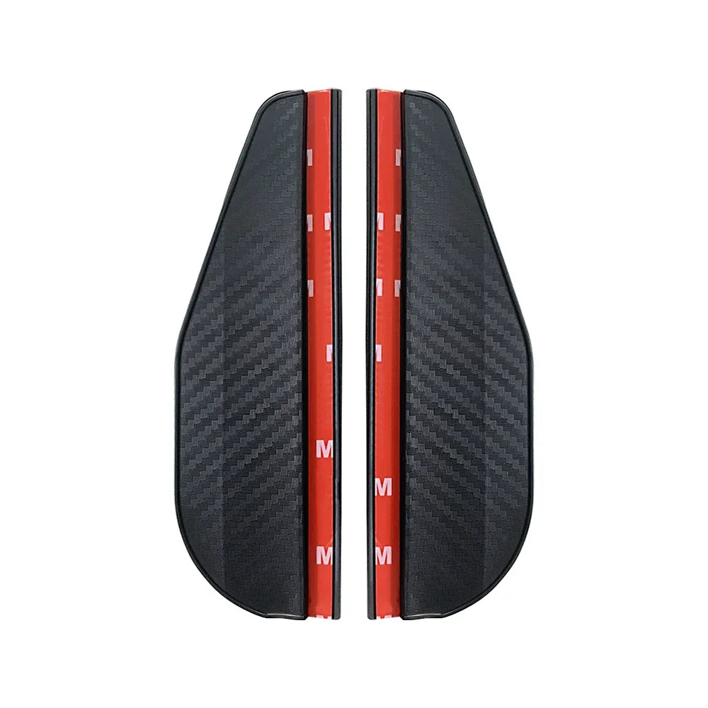 2Pcs Car Mirror Rain Eyebrow – Carbon Fiber Sun Visor Cover