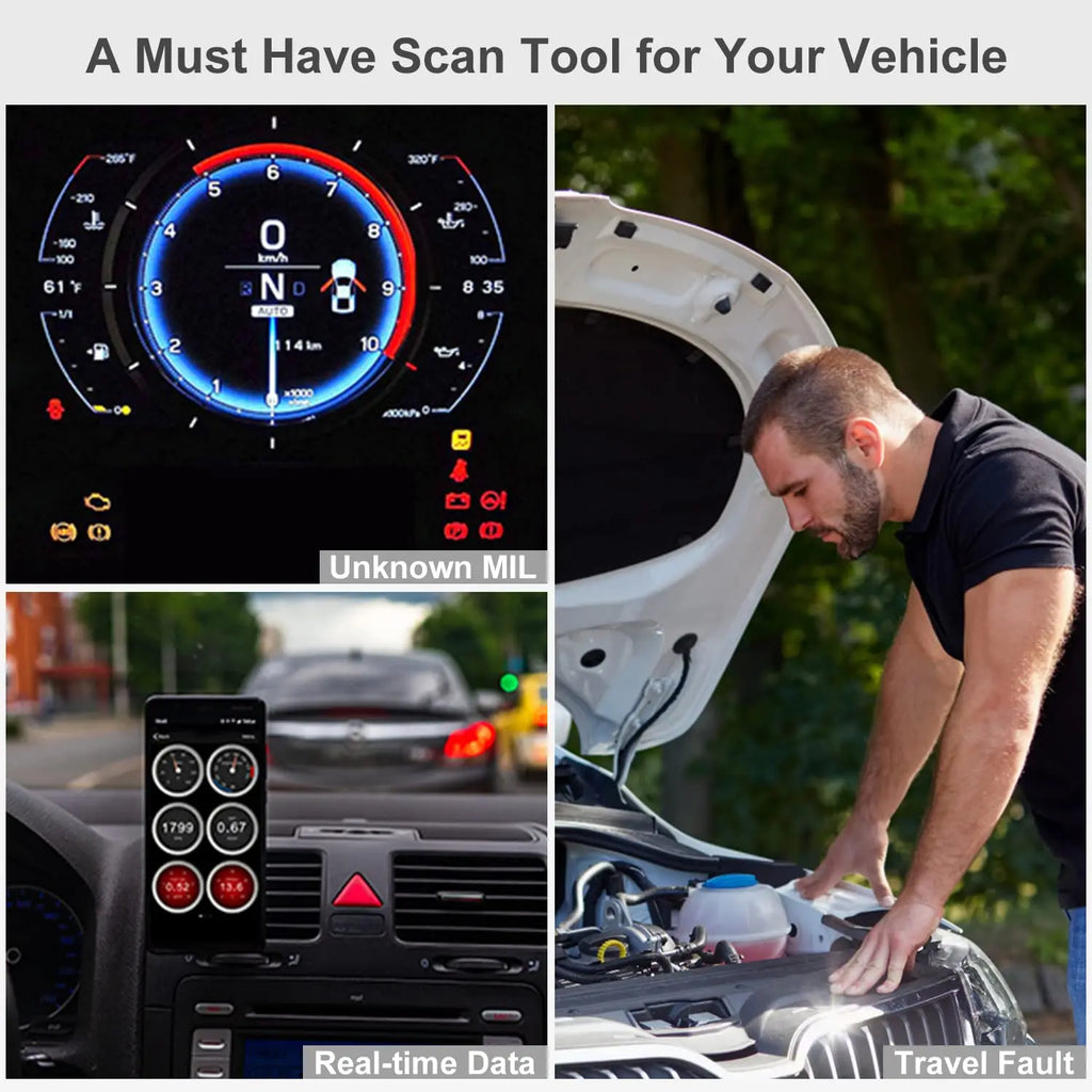 Wireless Bluetooth OBD2 Scanner ELM327 V1.5 – Car Engine Diagnostic Tool for iOS & Android