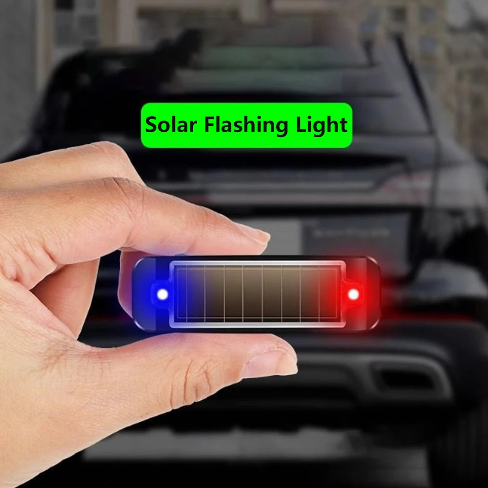 Mini LED Solar Powered Car Warning Light – Flashing Anti-Theft Alarm Lamp