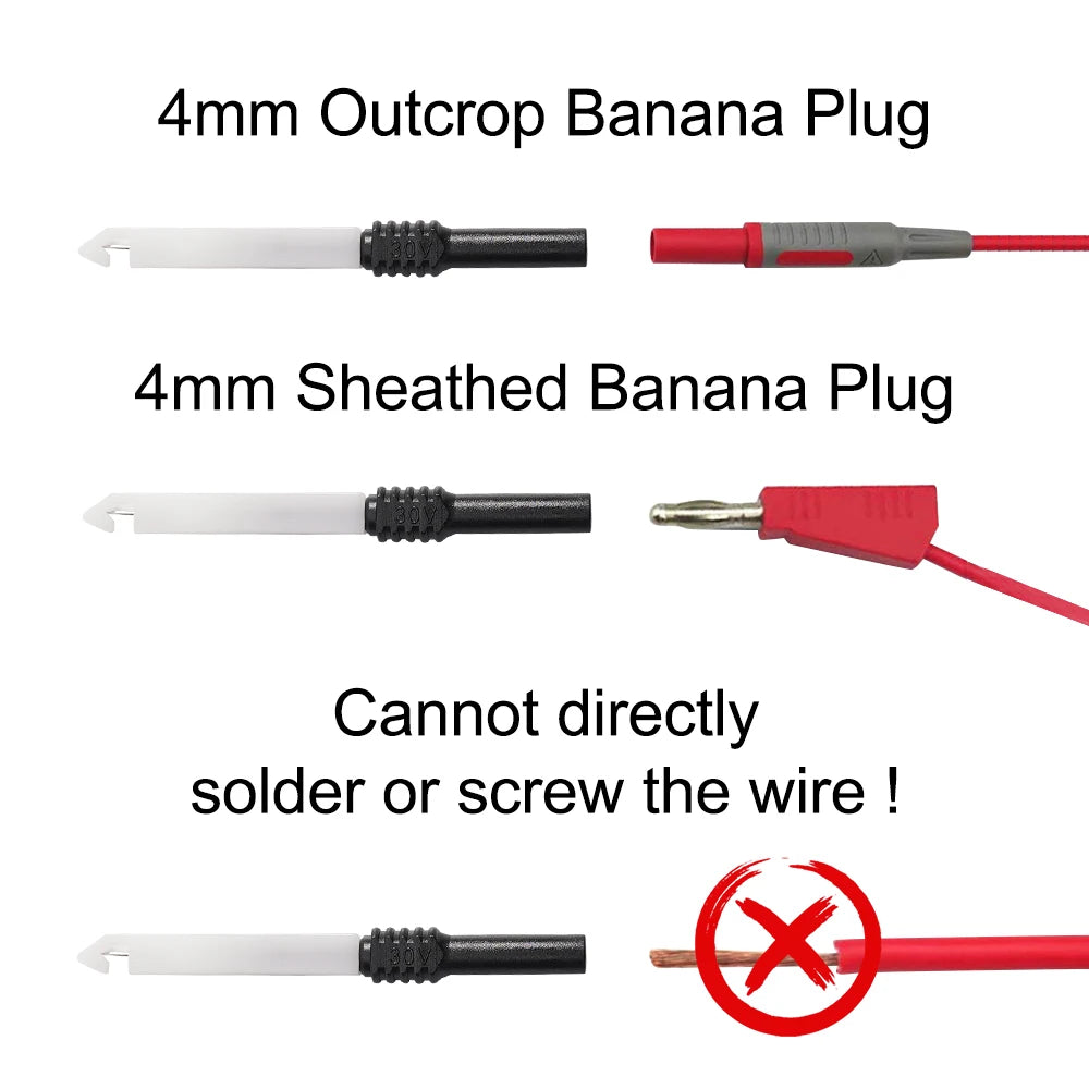 30V Auto Multimeter Test Leads - Back Piercing Probe Diagnostic Tool Set