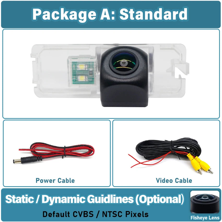 HD Night Vision Fisheye Reverse Backup Camera for Seat Mii, VW Up & Skoda Citigo (2011-2015)