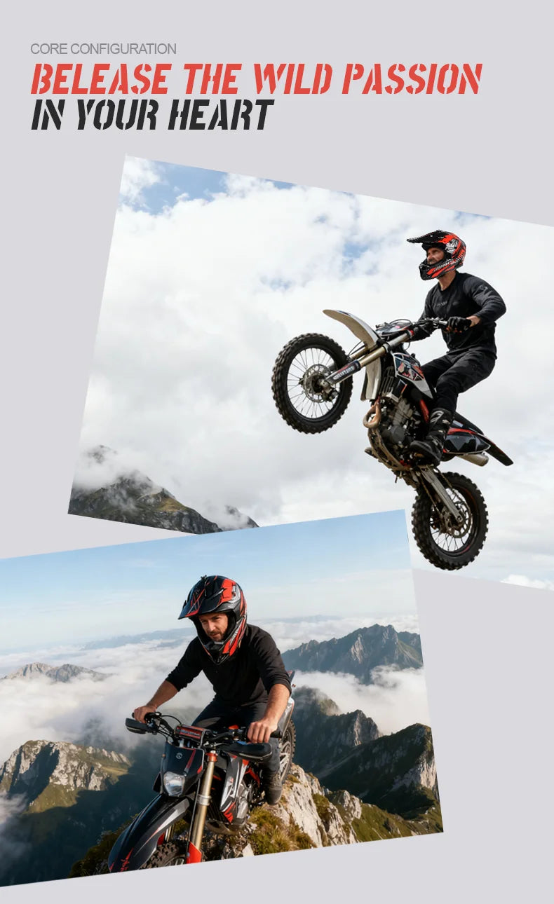 Off-Road Motorcycle Helmet - Full Face Rally Helmet with Goggles