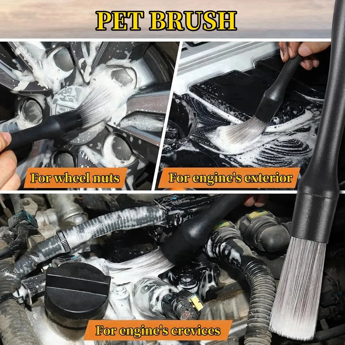 Car Cleaning Brush Set - Interior Detailing & Dust Brushes